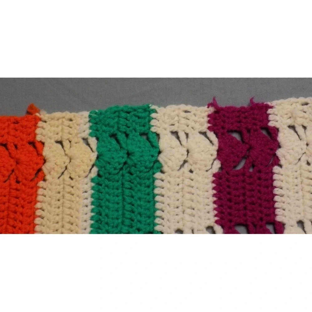 Vintage Striped Grannycore Afghan 47